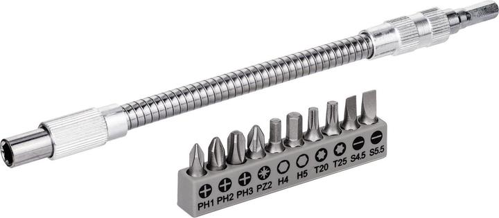 Actual product image Bosch Professional Zubehör 11 pcs. flexible metal extension SDB (Hexagon socket TX M20, Cross Phillips PH M2, Cross Phillips PH M3, Cross Pozidriv PZ M2, Hexagon socket TX M25, Cross Phillips PH M1, Hexagonal (hexagonal) M4, Hexagonal (hexagonal) M5)