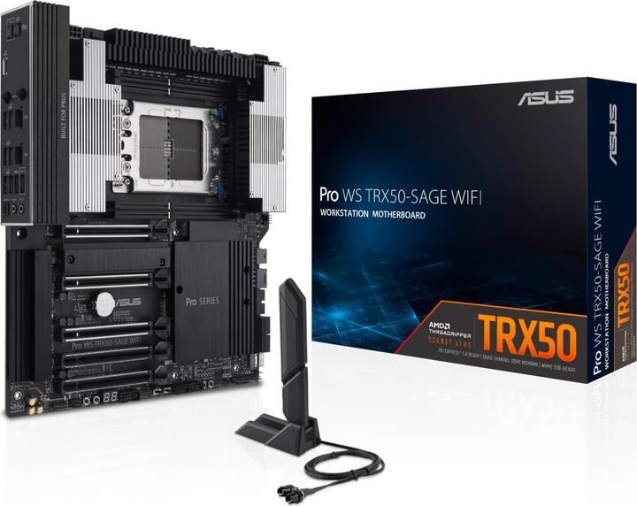 Actual product image ASUS MB PRO WS TRX50-SAGE WIFI (AMD,TRX50,DDR5,CEB) (sTR5, AMD TRX50, E-ATX)