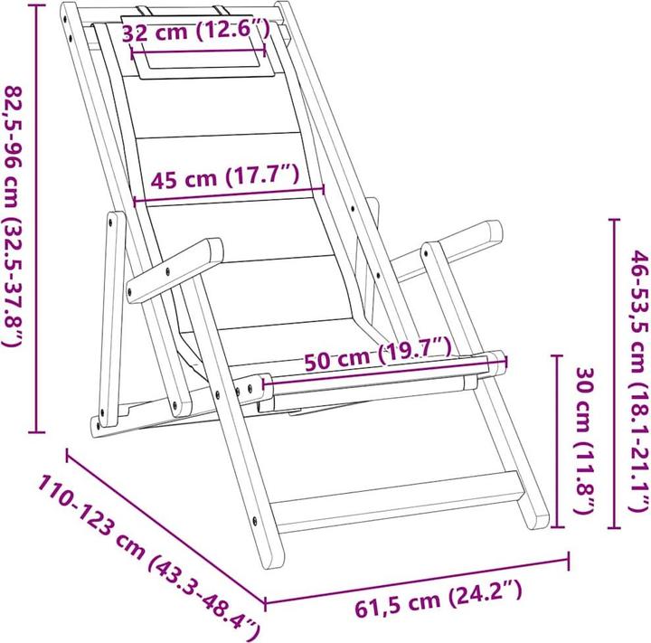 Actual product image vidaXL Strandstuhl Klappbar
