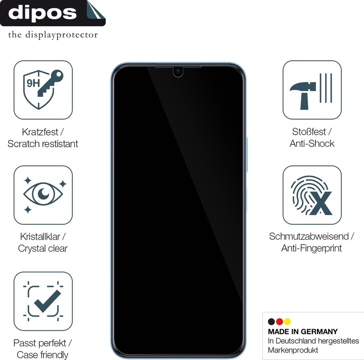 Actual product image Dipos Anti-Shock Screen Protector Clear (1 Piece, Vivo Y33T)