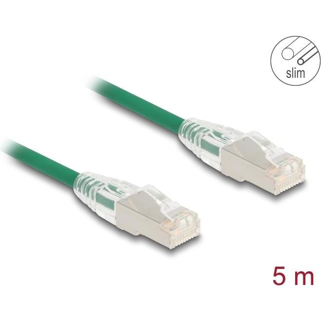 Delock RJ45 Netzwerkkabel Cat.6A Stecker zu Stecker mit gebo (U/FTP, CAT6a, 5 m), Netzwerkkabel