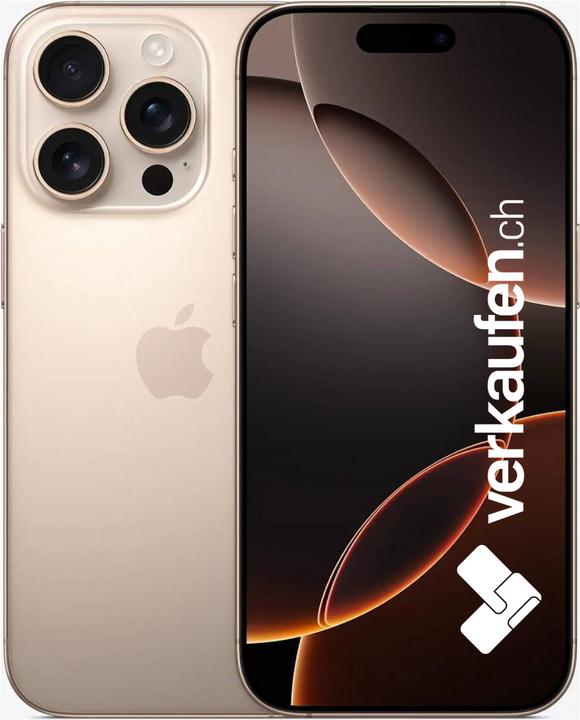 verkaufen.ch iPhone 16 Pro Max (256 GB, Deserto di titanio, 6.90", 48 Mpx, SIM + eSIM, A / Come nuovo)