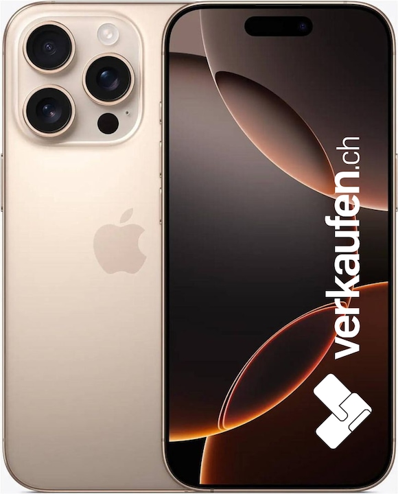 verkaufen.ch iPhone 16 Pro Max (256 GB, Deserto di titanio, 6.90", 48 Mpx, SIM + eSIM, A / Come nuovo)