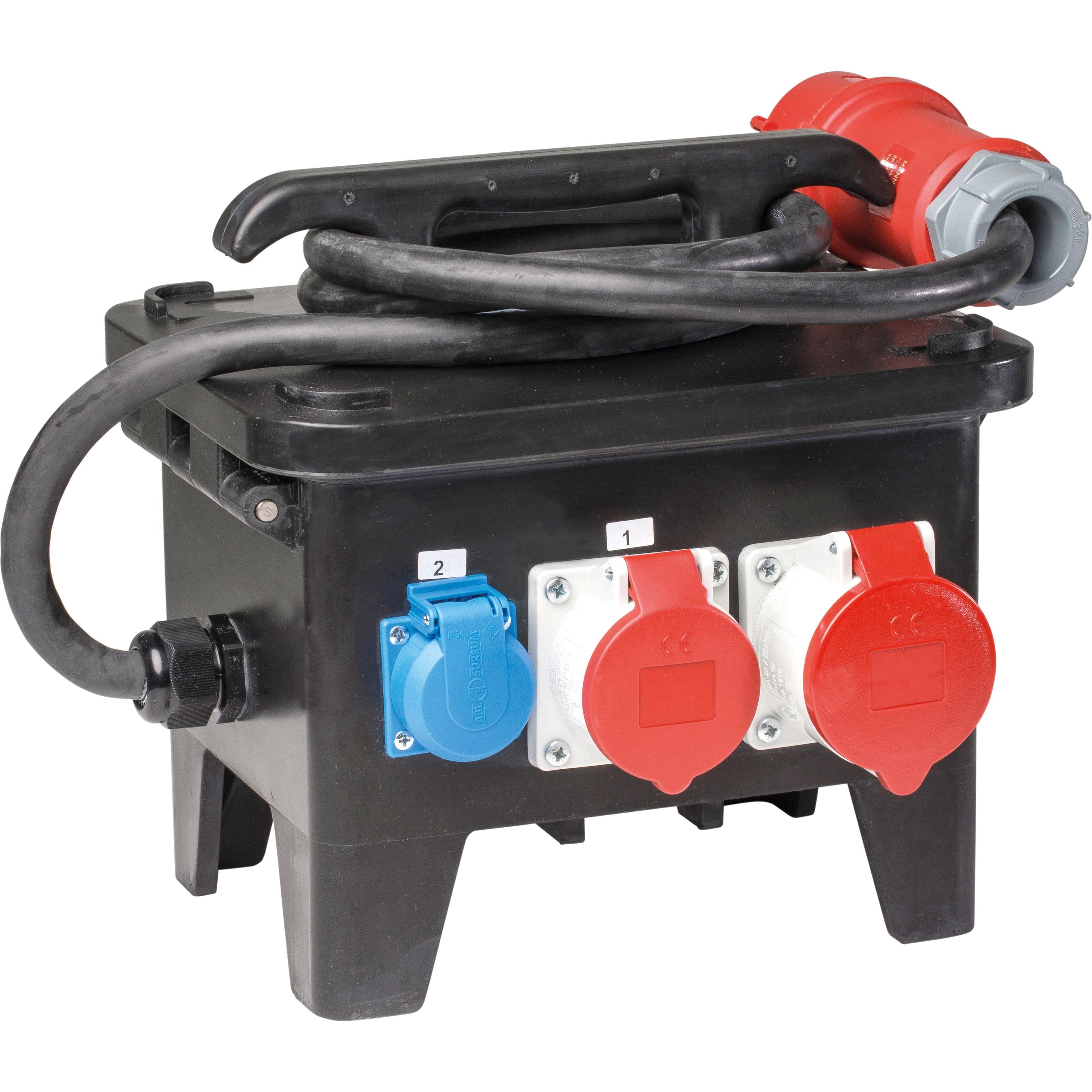 As - Schwabe, Baustromverteiler, Mobiler Baustellen-Stromverteiler (7 x, CEE 7/3, CEE)