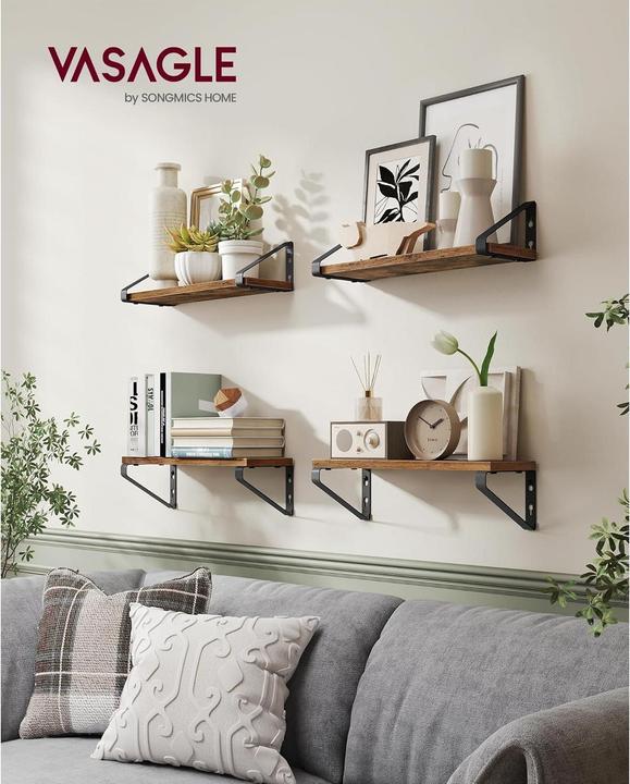 Immagine prodotto Vasagle Wandregal Industrial Schwarz (40 x 11.20 x 12.80 cm)