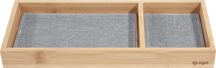 Sigel Accessoirebakje Eyestyle, bamboe natuur, met twee stoffen inlays met een hoogwaardige