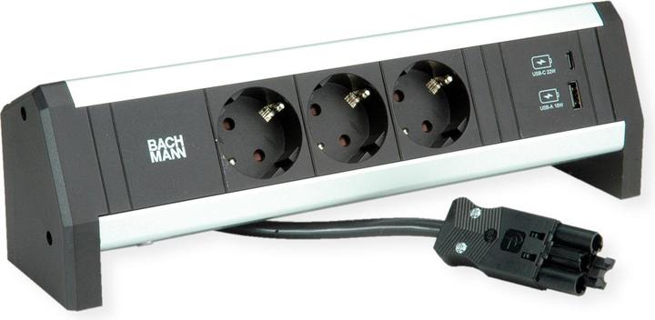 Immagine prodotto Bachmann DESK 1 3x presa con caricatore USB A/C (902.1667) (5x, CEE 7/3)