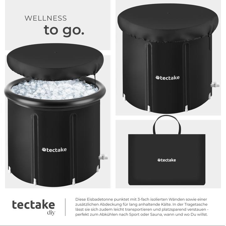 Image du produit tectake bain de glace Helsinki, pliable, triple isolation, incl. pompe (440 l, 90 cm, 90 cm)