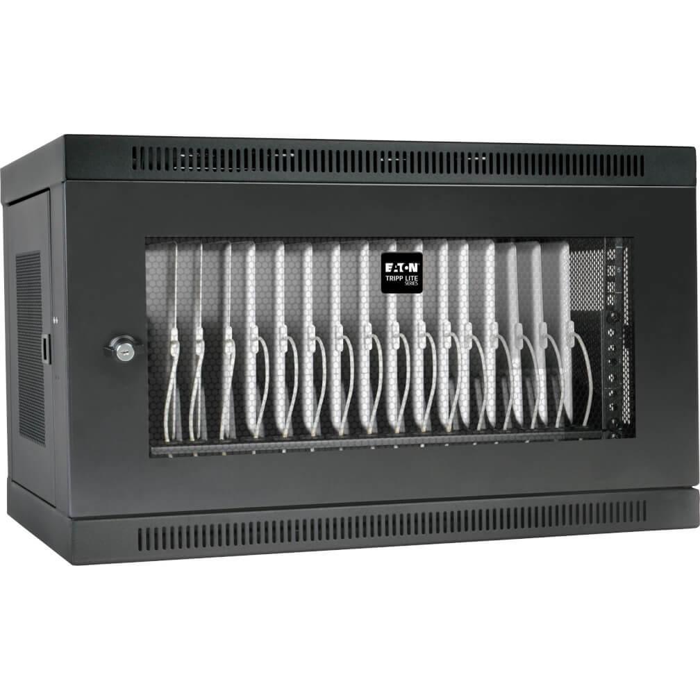Eaton Tripp Lite Series CS16USB Beweglicher Wagen und Schrank Schrank zur Verwaltung tragbarer Geräte Schwarz, USV Zubeh...