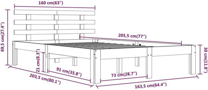Image du produit vidaXL Bettrahmen (160 x 200 cm)