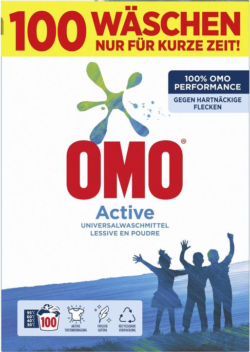 OMO Poudre Active (100 Cycles de lavage, Poudre)