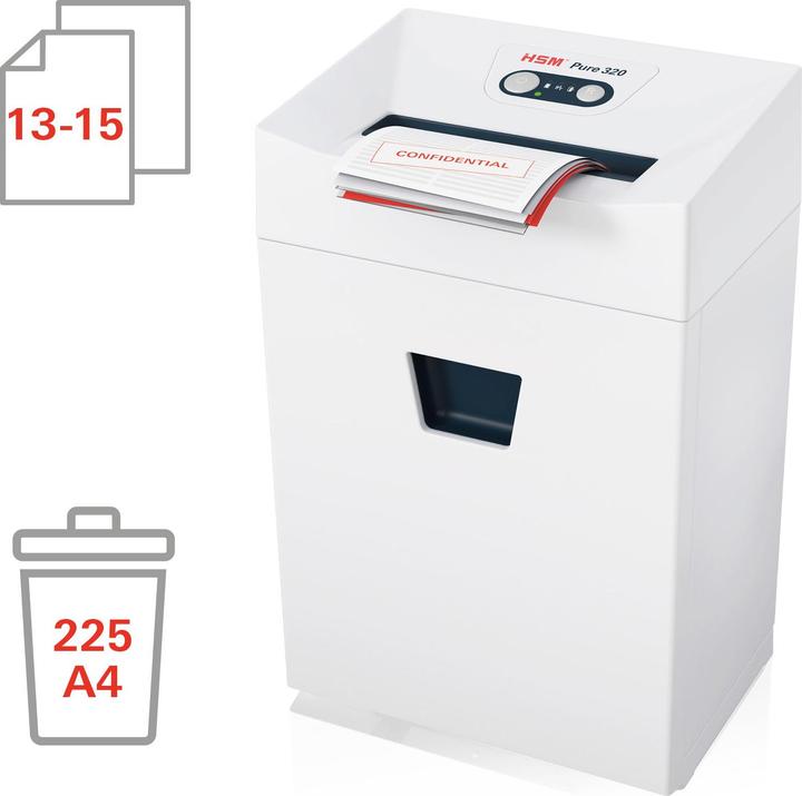 Produktbild HSM Pure 320 Aktenvernichter Partikelschnitt-Zerkleinerung (Partikelschnitt)