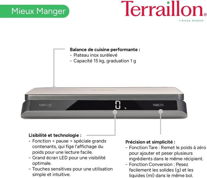 Image du produit Terraillon Balance de cuisine Pro USB 15