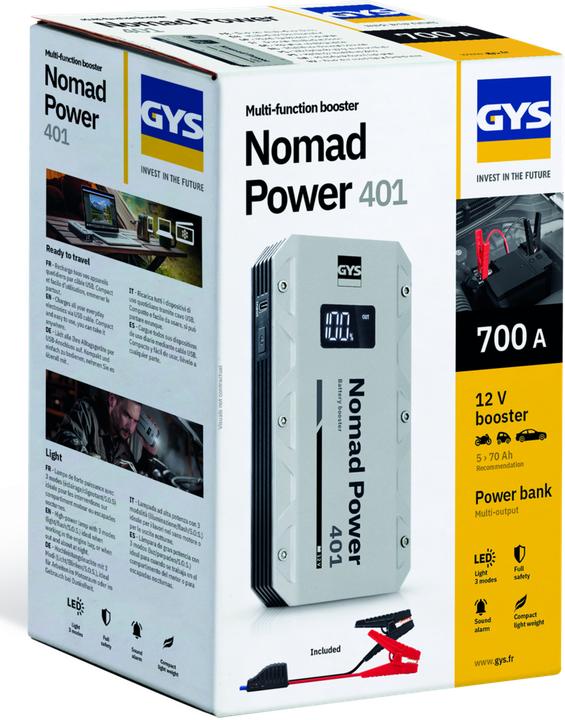 Produktbild GYS Nomad Power 401 - Lithium Jumpstarter, Powerbank (400 A, 18000 mAh)