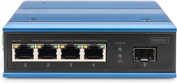 Produktbild Digitus 4-Port 10/100Base-TX to 100Base-FX Industrial Ethernet Switch (4 Ports)