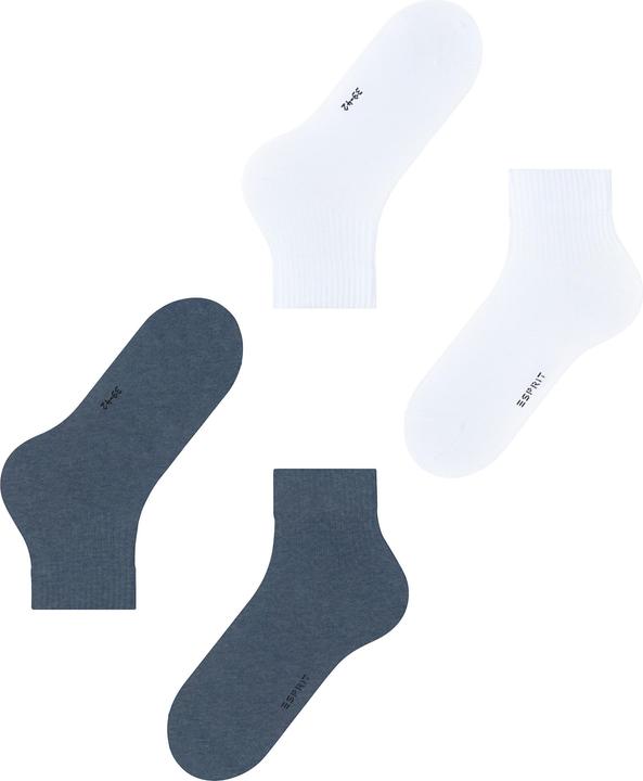 Produktbild Esprit Plain Rib 2-Pack Baumwollsneakersocken (2er Pack, 39 - 42)