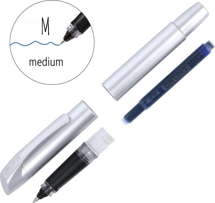Produktbild Online CAMPUS II Patronen Tintenroller (Blau, Schwarz, Silber, 3x)