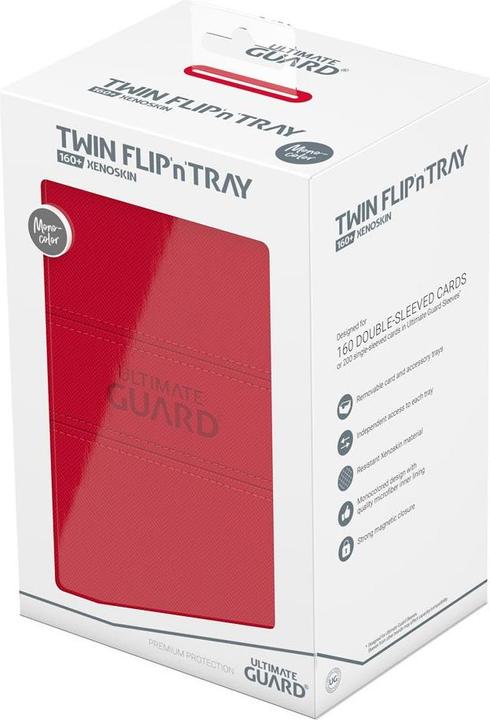 Actual product image Ultimate Guard Twin Flip'n'Tray 160+ XenoSkin Monocolor Rouge