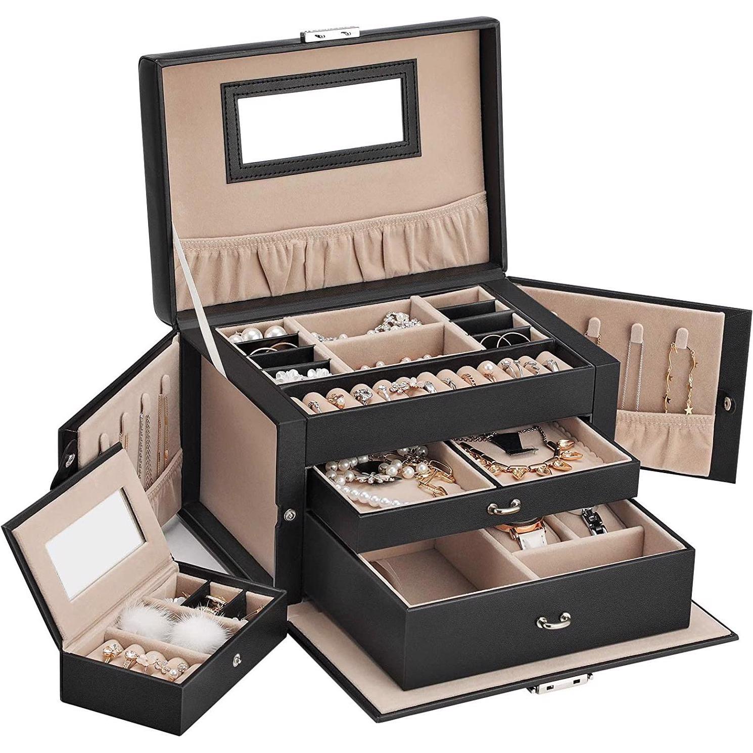 Thumbnail - Songmics, Uhrenbox + Schmuckaufbewahrung, Belle, Schwarz