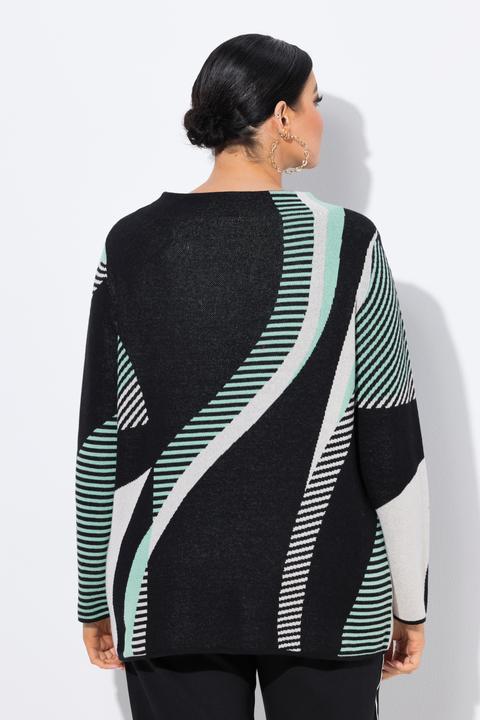 Immagine prodotto Ulla Popken Maglione in jacquard con collo alto e maniche lunghe (56)