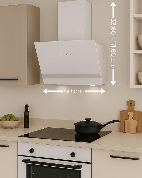 Actual product image PKM S21-60AWTH Cooker bonnet white Range bonnet 60cm Inclined bonnet (Wall hood)