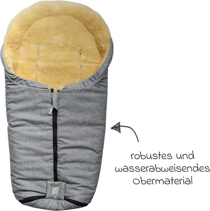 Produktbild Kaiser Baby Kaiser Babyschalen Fusssack aus Lammfell Naadja, light grey melange