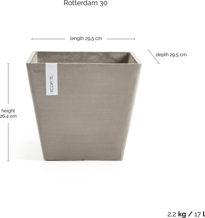 Produktbild Ecopots Rotterdam (30 x 30 x 26 cm)