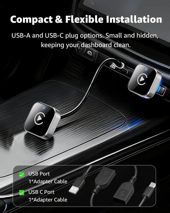 Actual product image Ancvet Wireless CarPlay & Android Auto Adapter