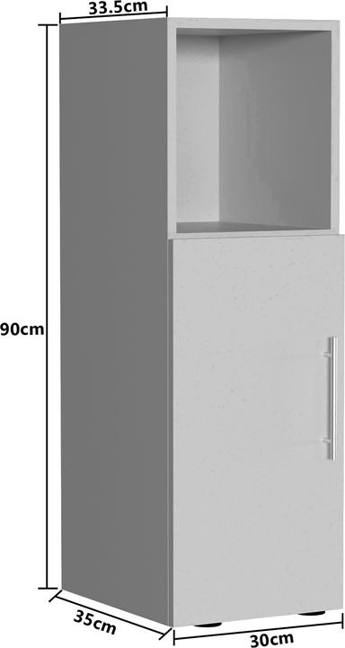 Produktbild VCM Nachtschrank | Masse ca. H. 90 x B. 30 x T. 35 cm | Beistelltisch mit Drehtühr | Nachttisch - Narila (30 x 35 x 90 cm)