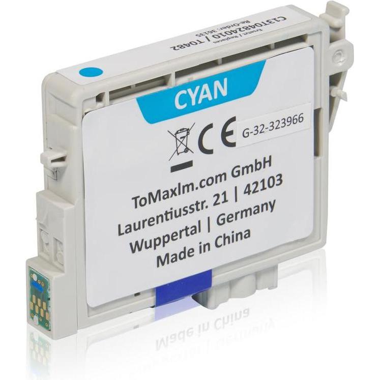 Inkadoo, Druckerpatrone, Druckerpatronen kompatibel zu Epson C13T04824010 / T0482 Tintenpatrone, cyan Cyan (C)
