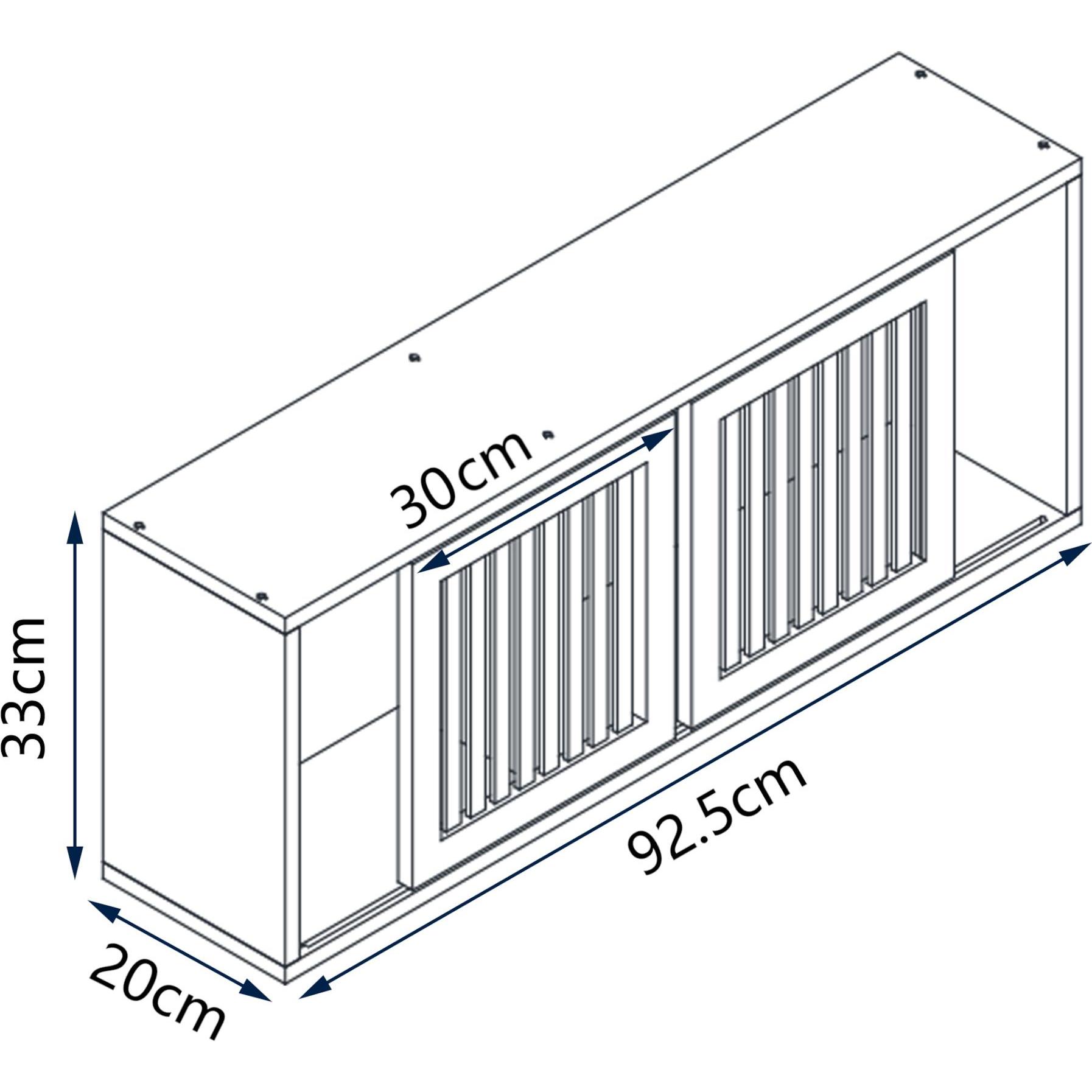 Thumbnail - En.Casa, Regal, Wandregal Grums mit zwei Schiebetüren 92,5x20x33cm Bambus