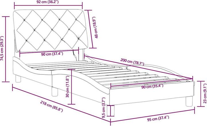 Actual product image vidaXL Bettgestell (100 x 200 cm)