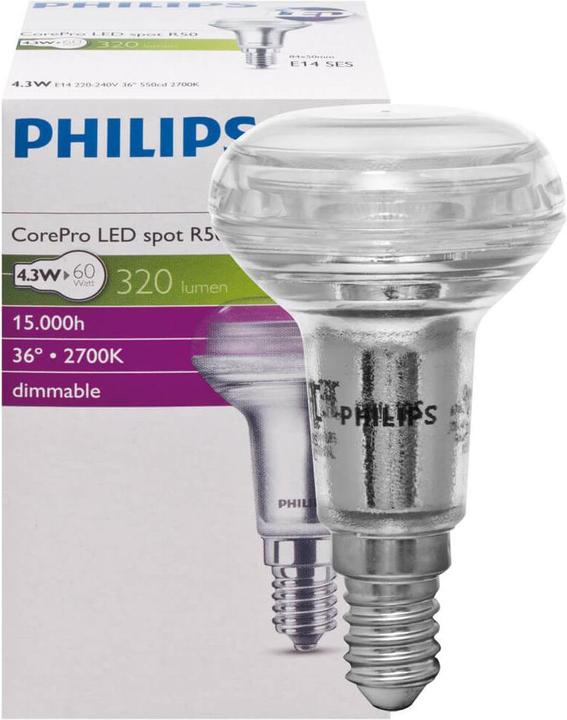Actual product image Philips Professional CorePro LEDspot (E14, 4.30 W, 320 lm, 1 x, F)