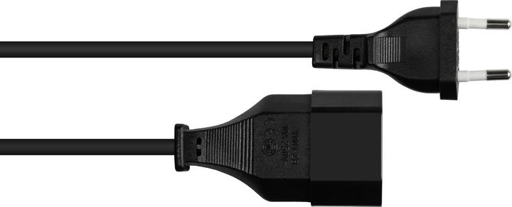 Produktbild Good Connections Euro-Verlängerung Euro-Stecker Typ C (gerade) an Euro-Buchse (gerade), schwarz, 0,75 mmÂ², 1 m, Good (1 m)