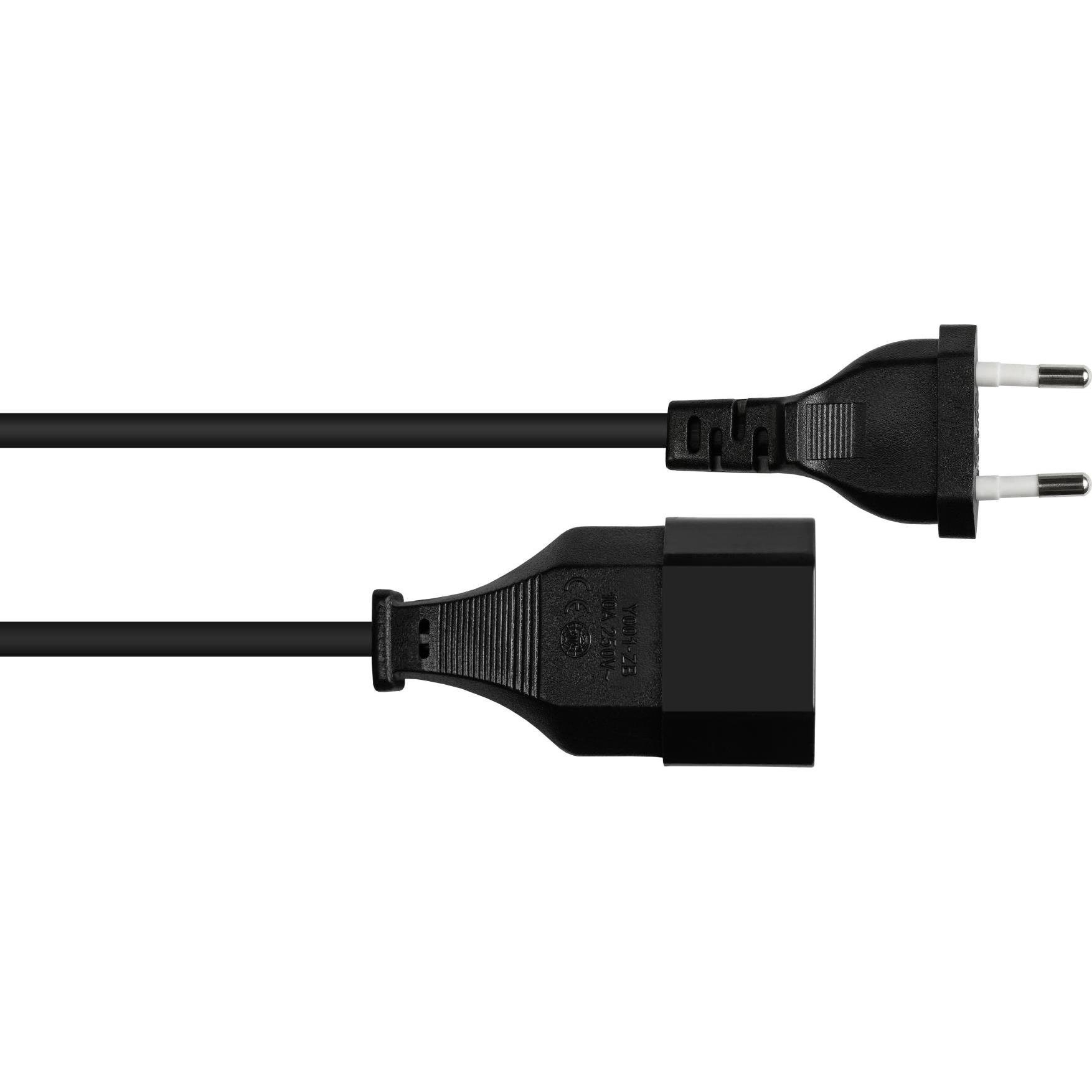 Thumbnail - Good Connections, Verlängerungskabel, Euro-Verlängerung Euro-Stecker Typ C (gerade) an Euro-Buchse (gerade), schwarz, 0,...
