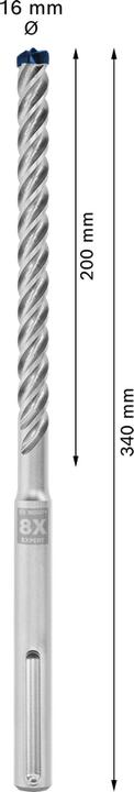 Produktbild Bosch Professional Zubehör EXPERT SDS max-8X Hammerbohrer, 16 x 200 x 340 mm (16,0 mm)