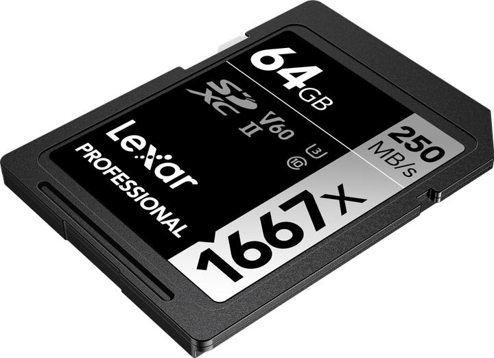 Actual product image Lexar Professional 1667x (64 GB, SDXC, U3, UHS-II)