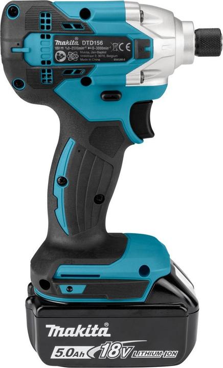 Produktbild Makita DTD 156 RTJ Akku Schlagschrauber 18V 155Nm + 2x Akku 5,0Ah + Ladegerät + Makpac