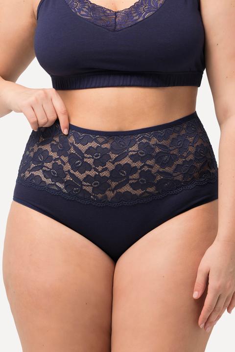 Immagine prodotto Ulla Popken Maxi slip a vita alta in confezione doppia con orlo di pizzo (62, Confezione da 2)