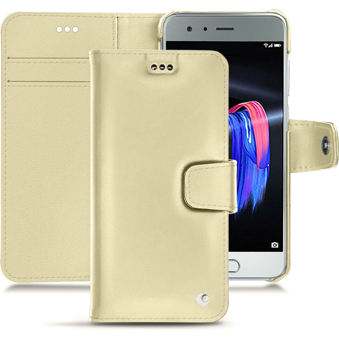 Noreve Lederschutzhülle Wallet (Honor 9), Smartphone Hülle, Beige