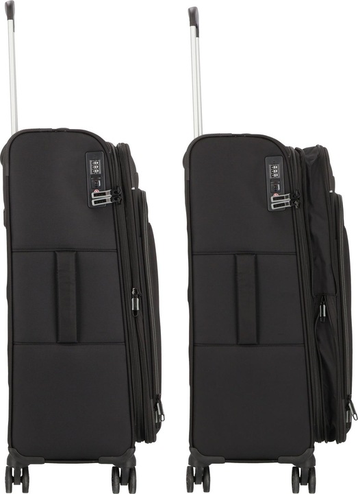 Immagine prodotto D&N Travel Line 9504 Set di valigie a 4 ruote, 3 pezzi con ripiegamento elastico (204 l, XL (da 115l))