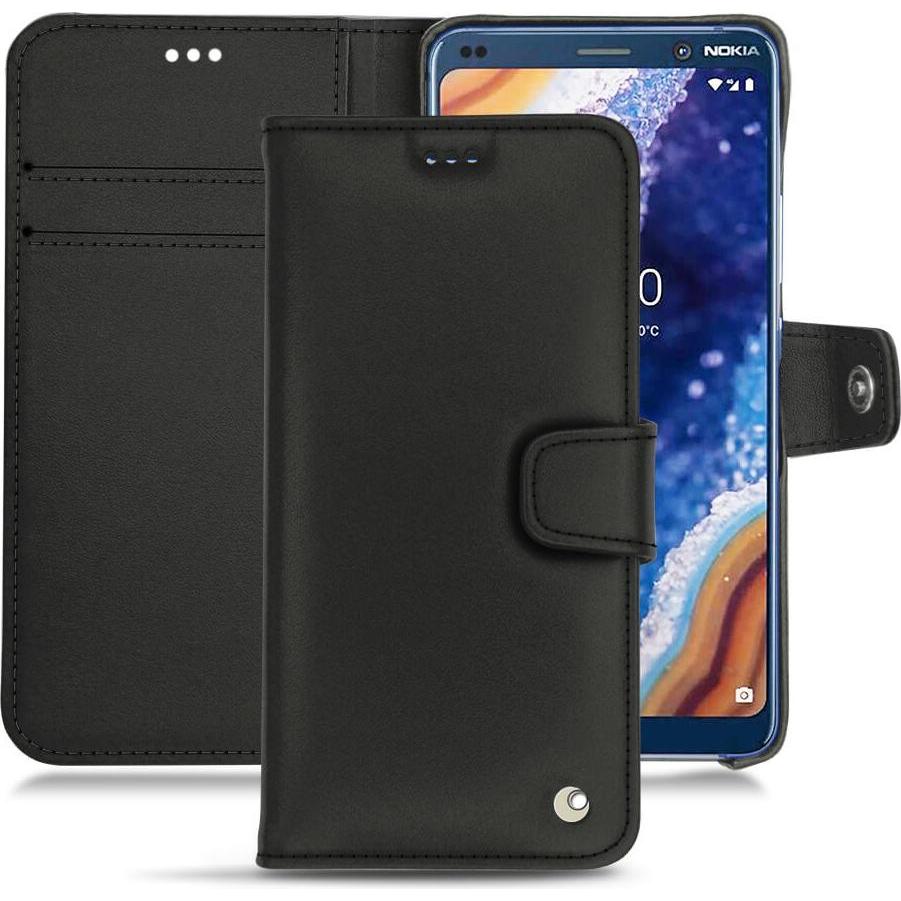 Noreve Lederschutzhülle (Nokia 9 PureView), Smartphone Hülle, Schwarz