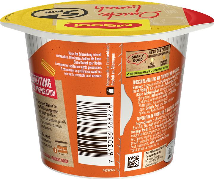 Valori nutrizionali e ingredienti Maggi Quick Lunch pasta e formaggio (80 g)