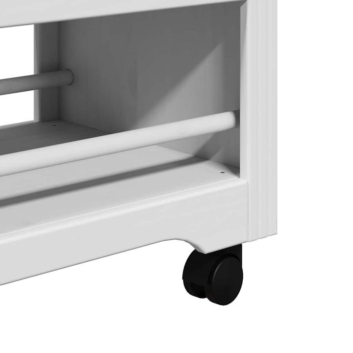 Actual product image vidaXL Kitchen trolley BODO White and brown 67.5x45x80 cm Side trolley Storage trolley