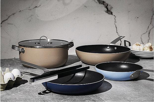 Actual product image Alessi Cooking pot set TAMA (28 cm, Pan set + pot set, Aluminium)