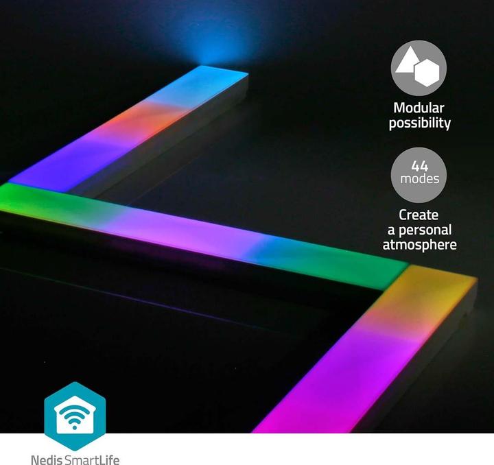 Image du produit Nedis SmartLife LED décoratives | Barre murale | Wi-Fi | RGBIC / Blanc chaud | Android™ / IOS (Blanc chaud, 14.40 cm, Intérieur)