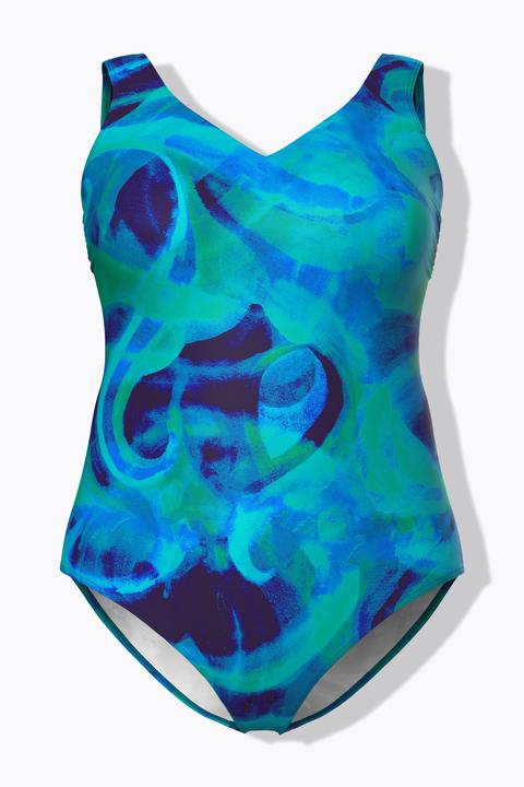 Actual product image Ulla Popken Wave Print Swimsuit (60)