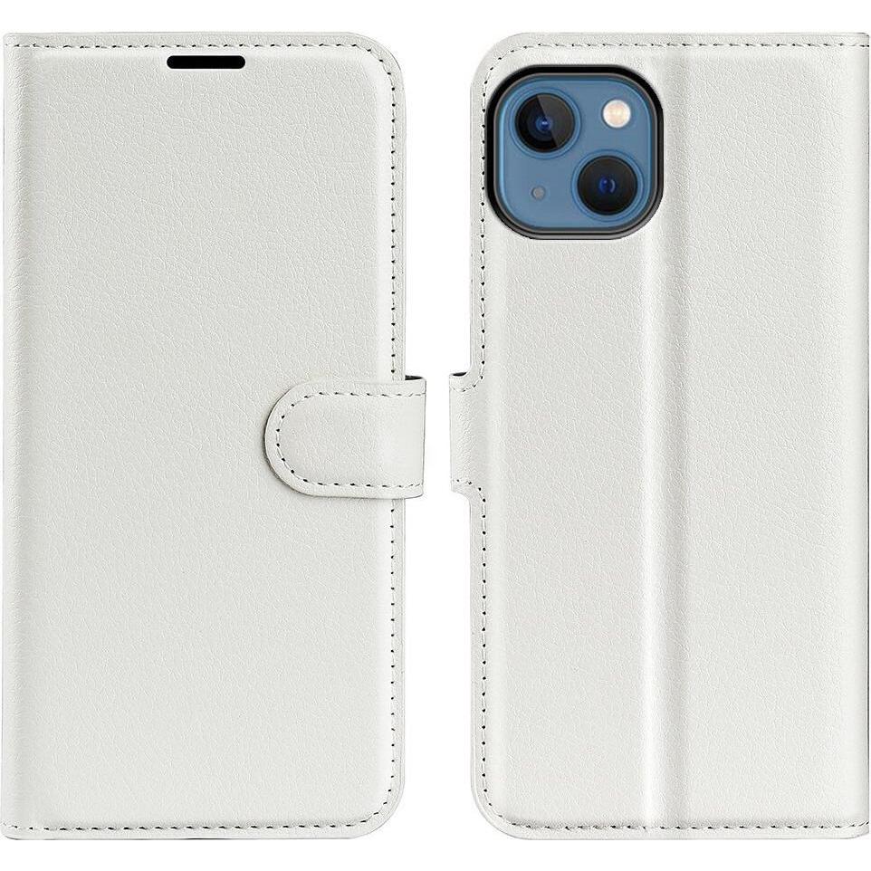 Cover-Discount iPhone 14 Plus - Leder Etui Hülle weiss (Apple iPhone 14 Plus), Smartphone Hülle, Weiss