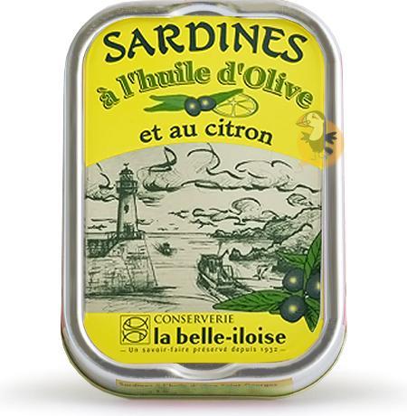 Image du produit la belle-iloise Sardines à l'huile d'olive et au citron (115 g)