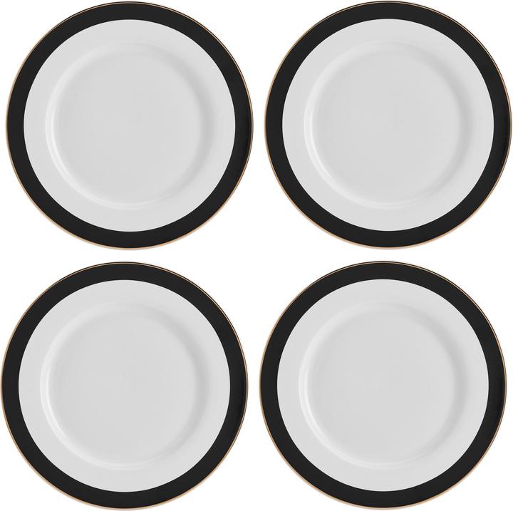 Mikasa Luxe Deco 4-Piece China Dinner Plate Set, 27.5cm (4x, 27.50 cm)